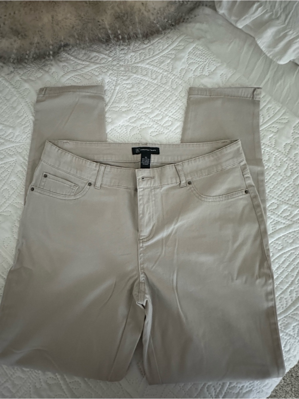 INC International Concepts Slim Ankle Pants in Light Taupe